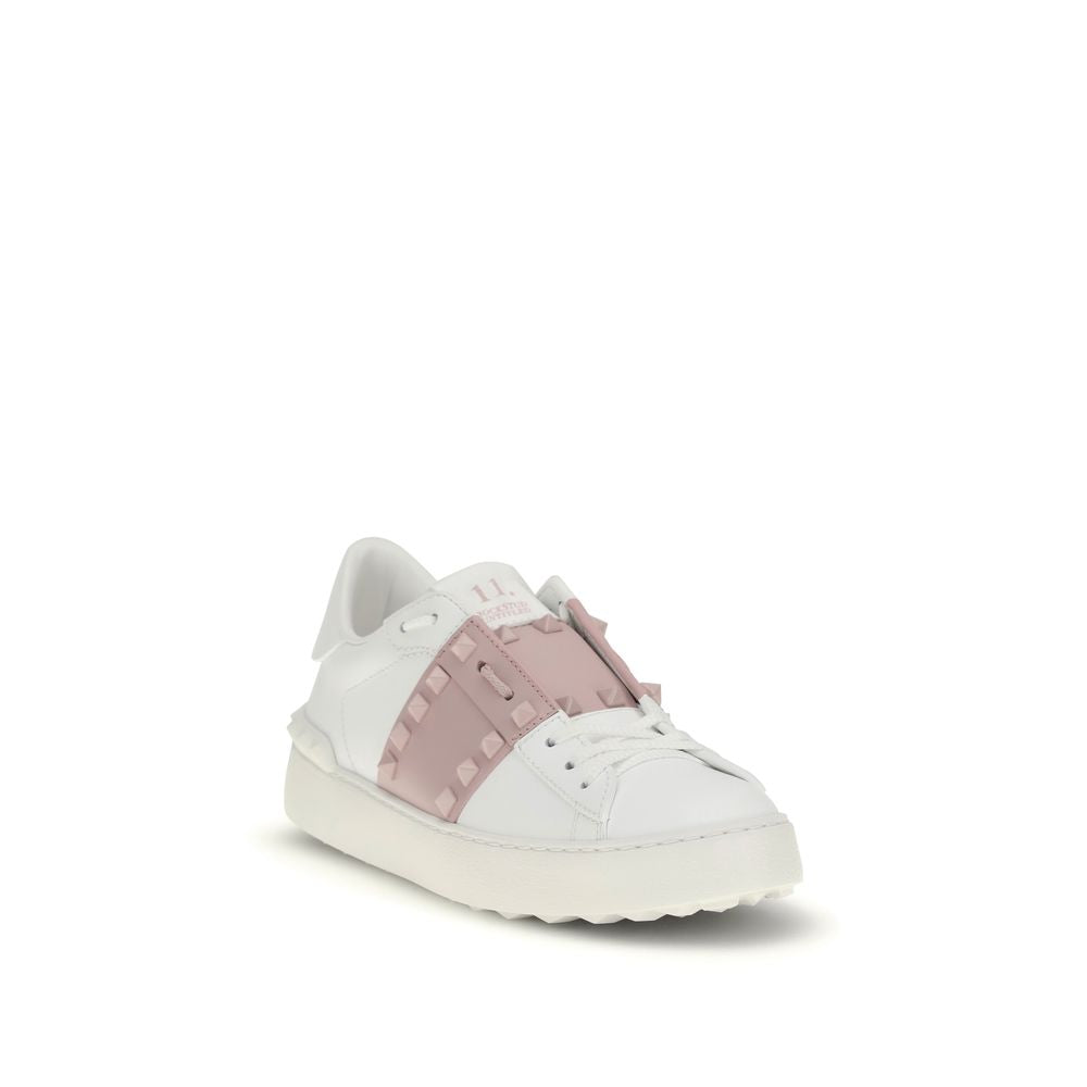 Valentino Garavani Weiße Low-Top-Sneaker aus Kalbsleder Bos Taurus