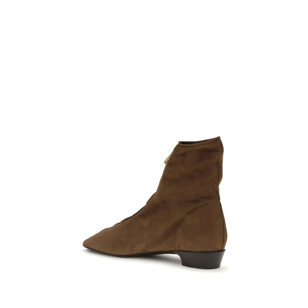 Herbert Levine Braune Ankle Boots aus Kalbsleder Bos Taurus