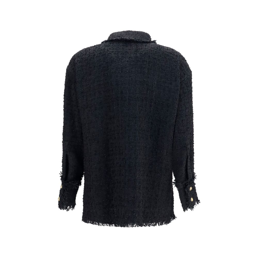 Balmain Schwarzes Polyamid-Hemd
