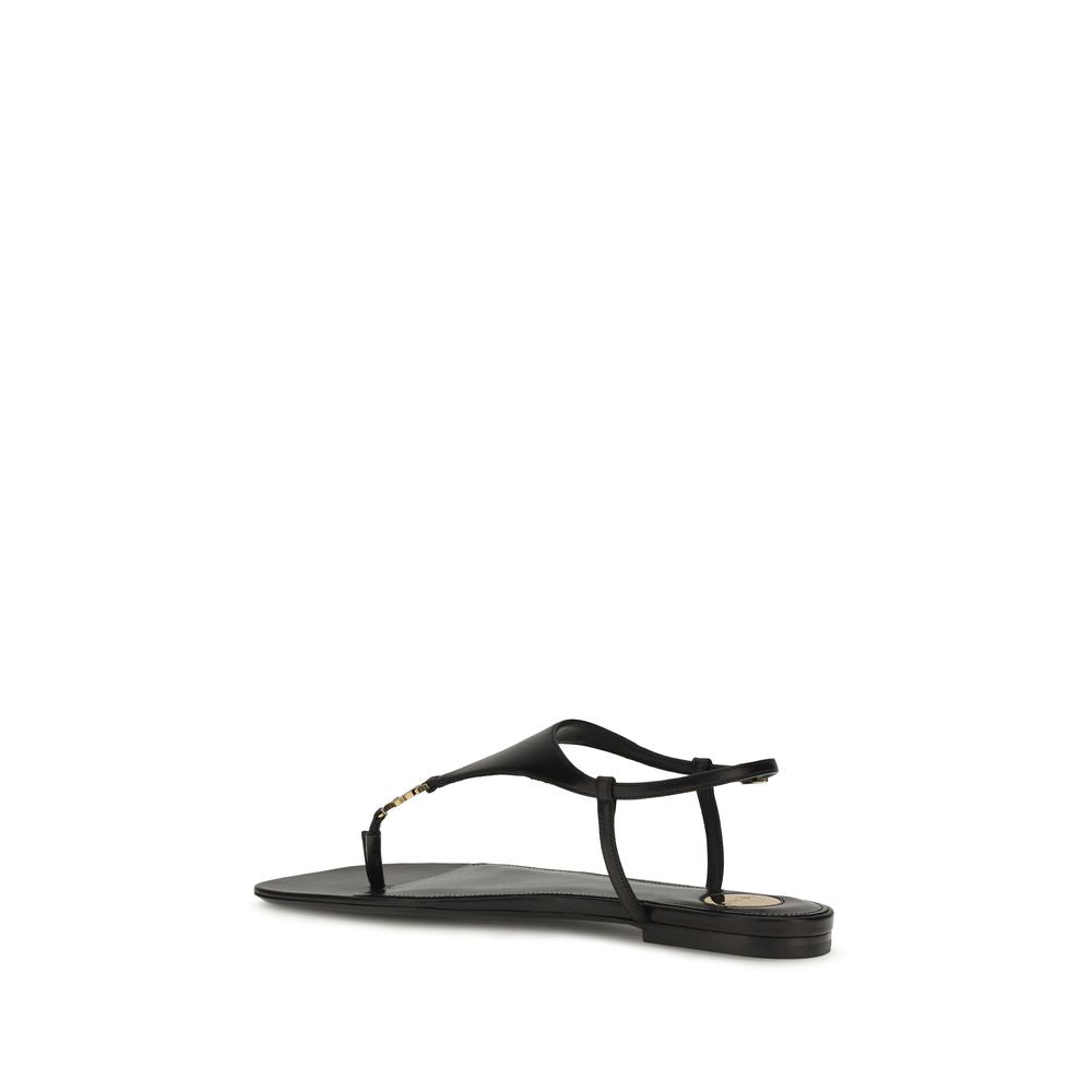 Saint Laurent Schwarze Bos Taurus Kalbsleder-Sandalen
