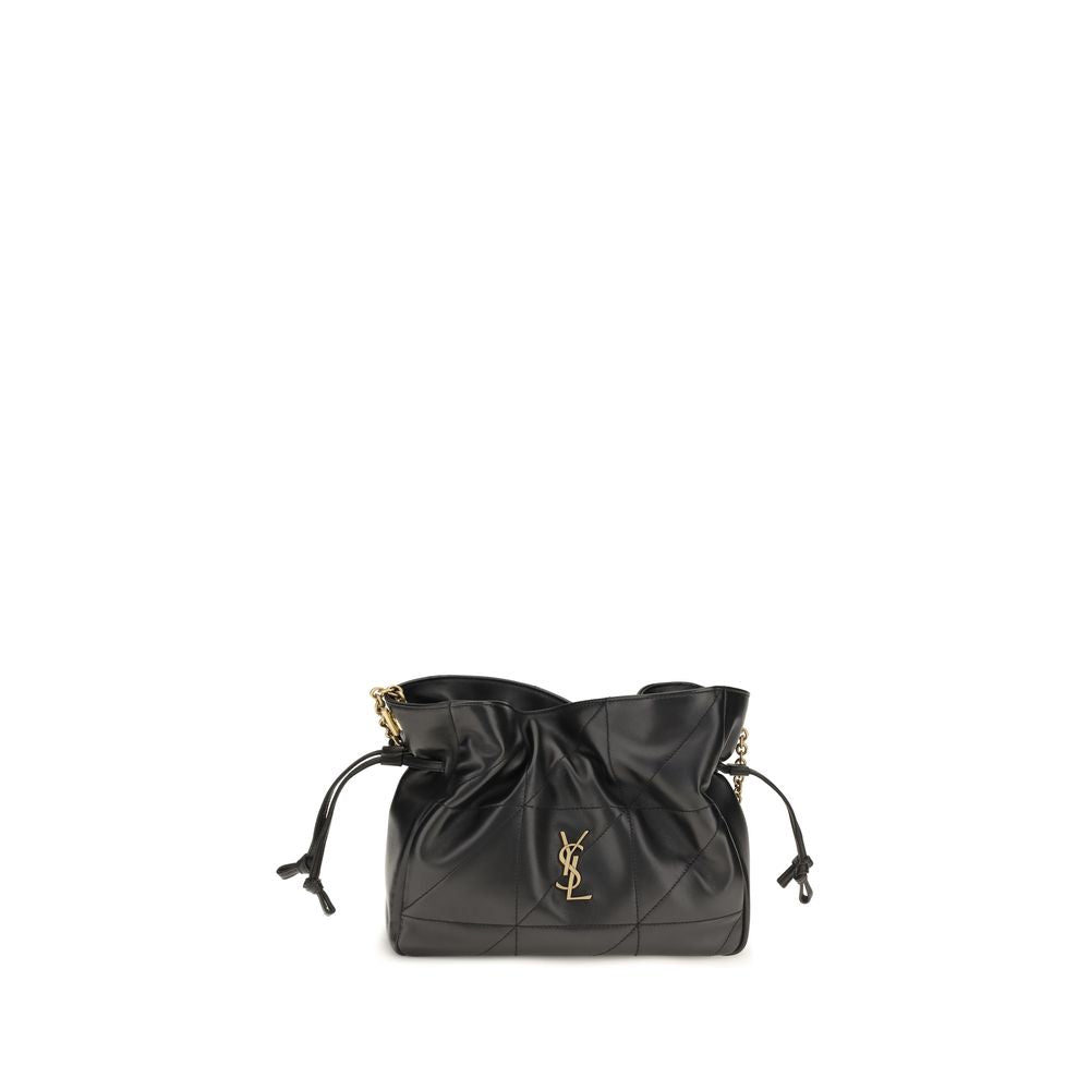 Saint Laurent Schwarze Lammleder Schultertasche Ovis Aries Aries