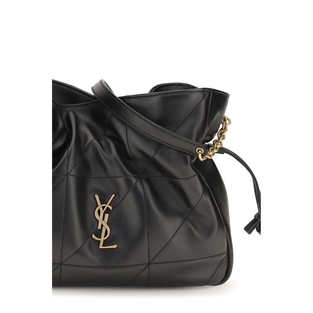Saint Laurent Schwarze Lammleder Schultertasche Ovis Aries Aries