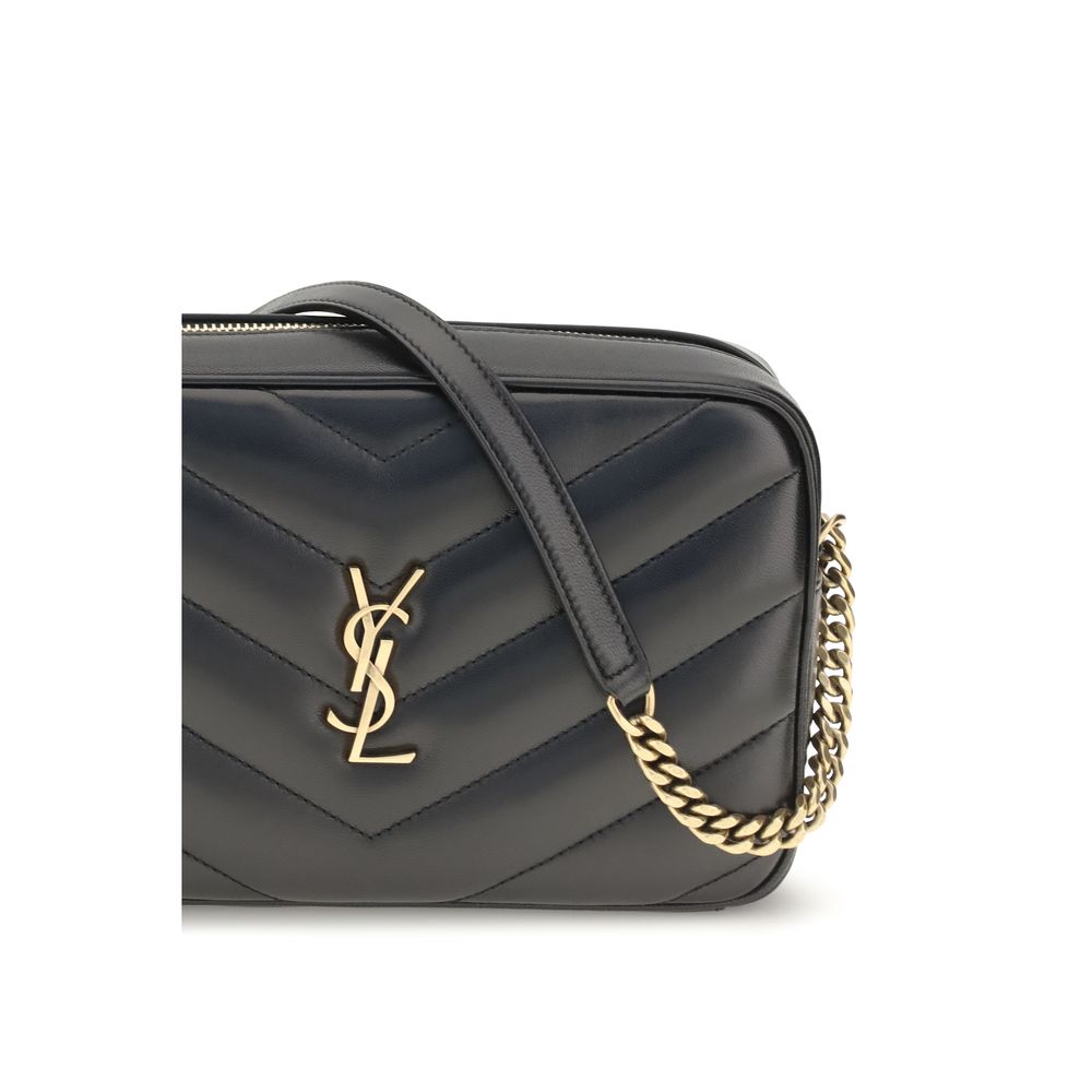 Saint Laurent Schwarze Lammleder Schultertasche Ovis Aries Aries