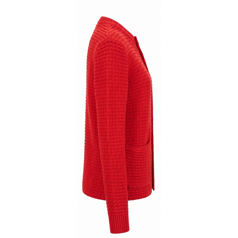 Malo Roter Damen-Strickcardigan aus Baumwolle