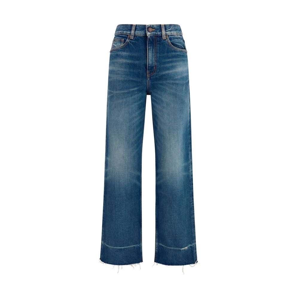 Chloé Blaue Bootcut-Jeans aus Baumwolle