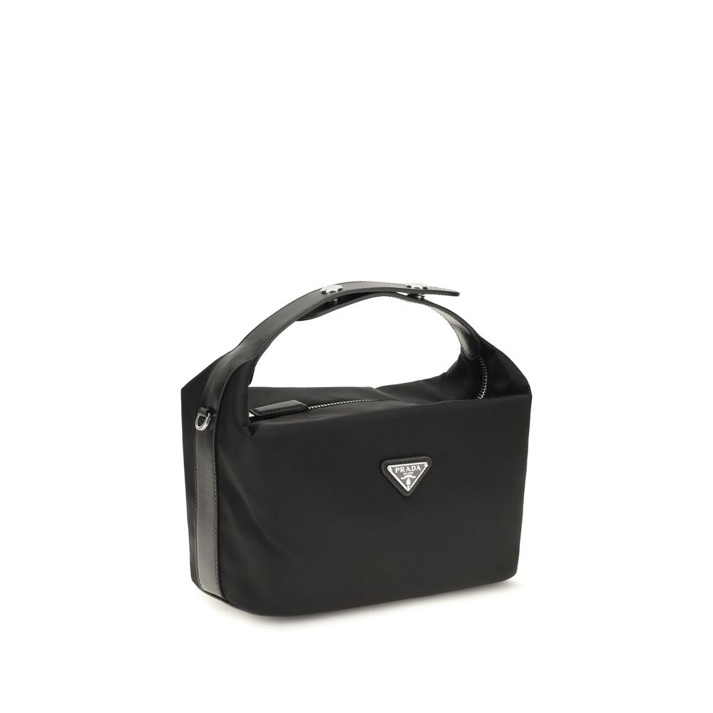Prada Schwarze Schultertasche aus recyceltem Polyamid