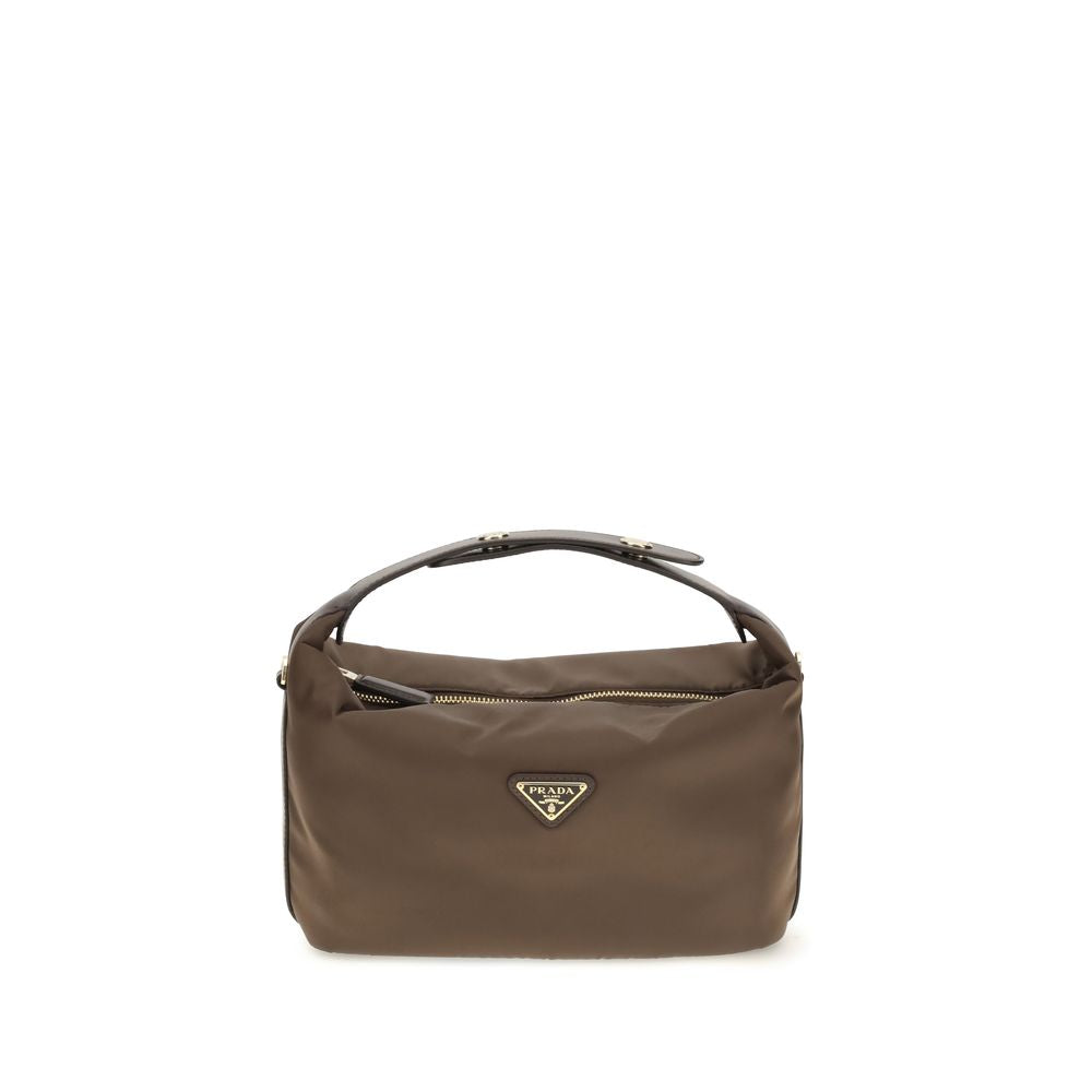 Prada Braune Schultertasche aus recyceltem Polyamid