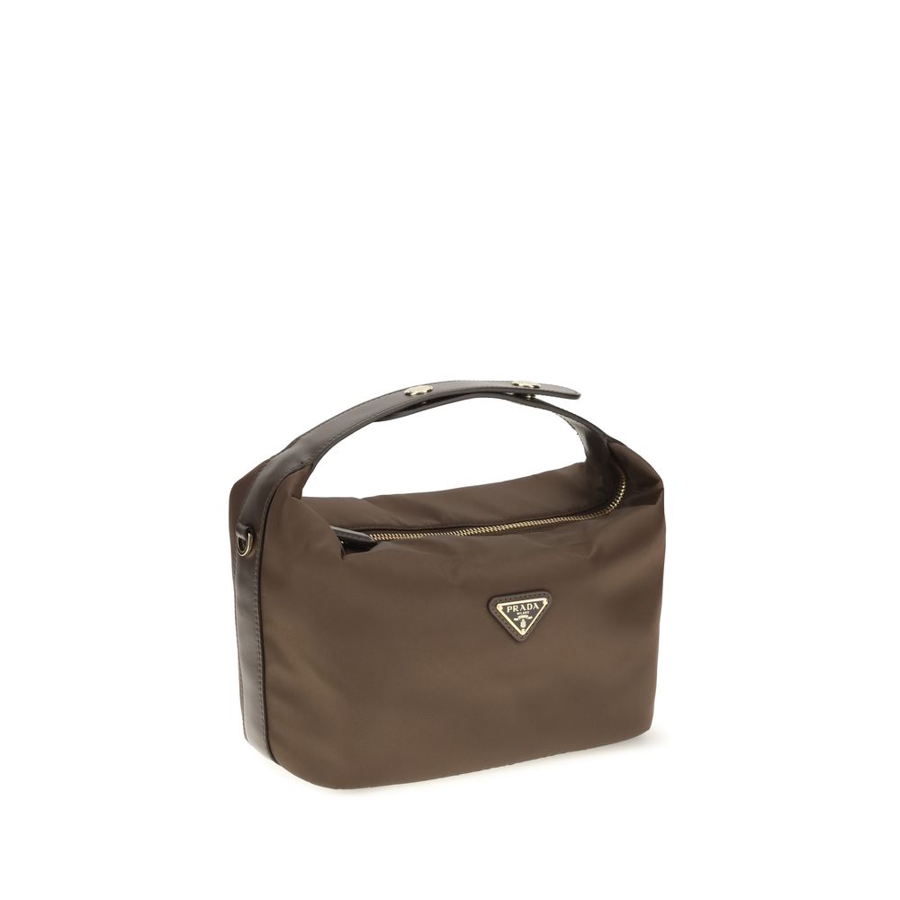 Prada Braune Schultertasche aus recyceltem Polyamid