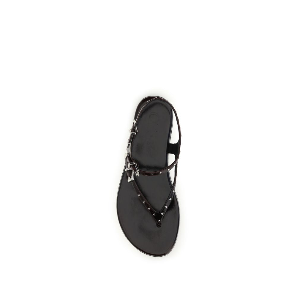 Chloé Schwarze Bos Taurus Kalbsleder-Sandalen