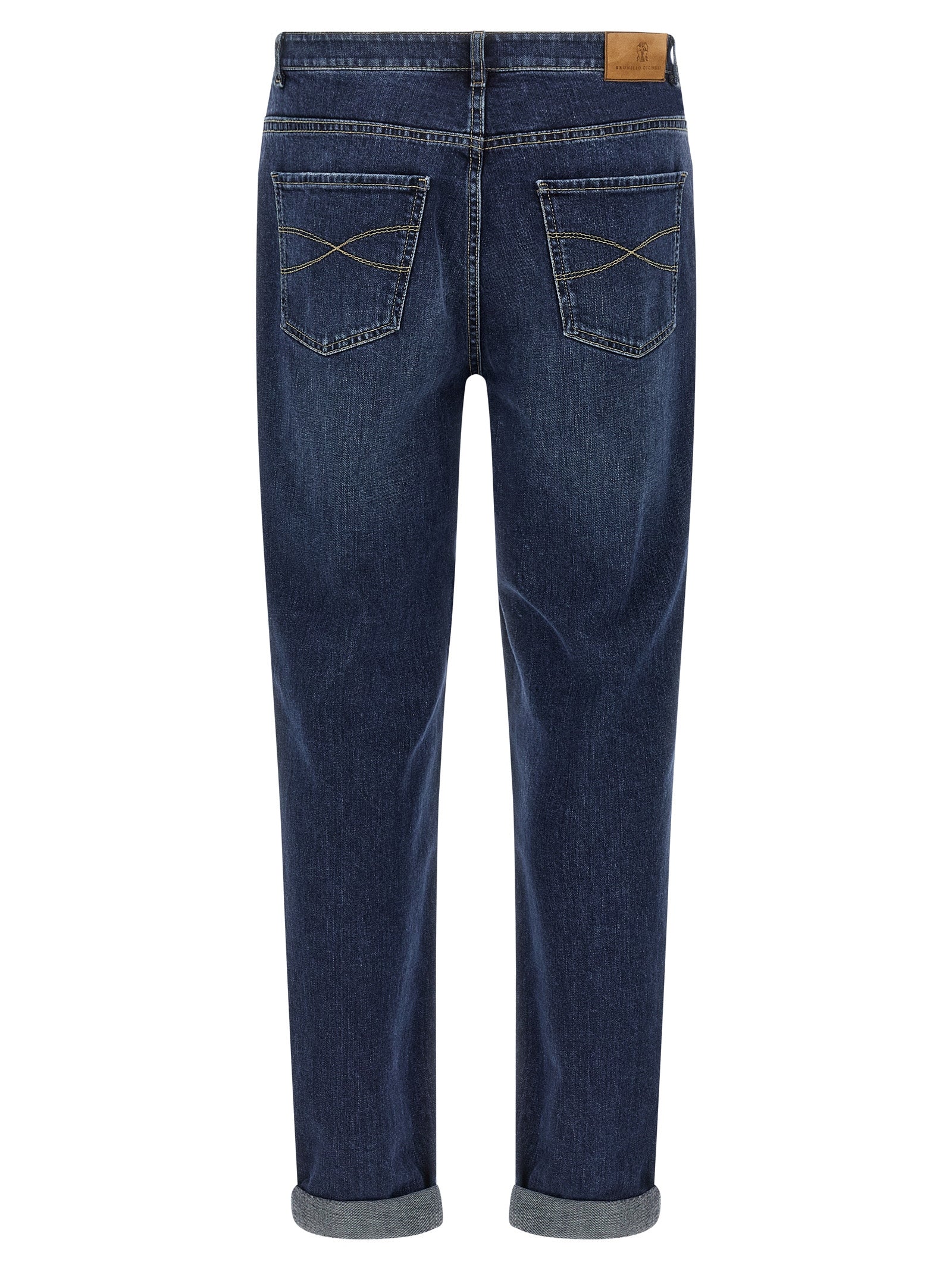 Brunello Cucinelli Blaue Jeans aus Baumwolle im geraden Schnitt