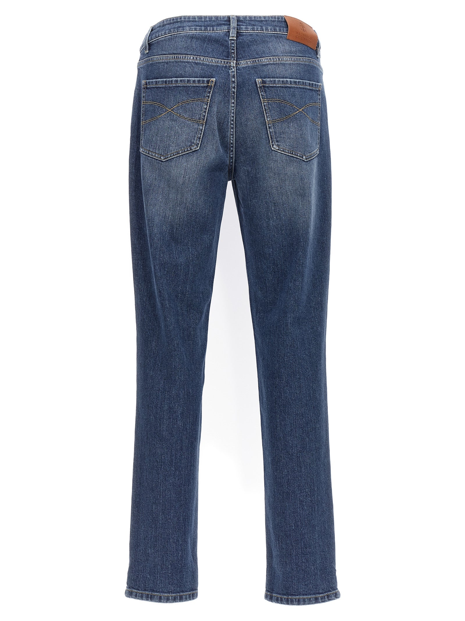 Brunello Cucinelli Blaue Baumwoll-Jeans im Slim Fit