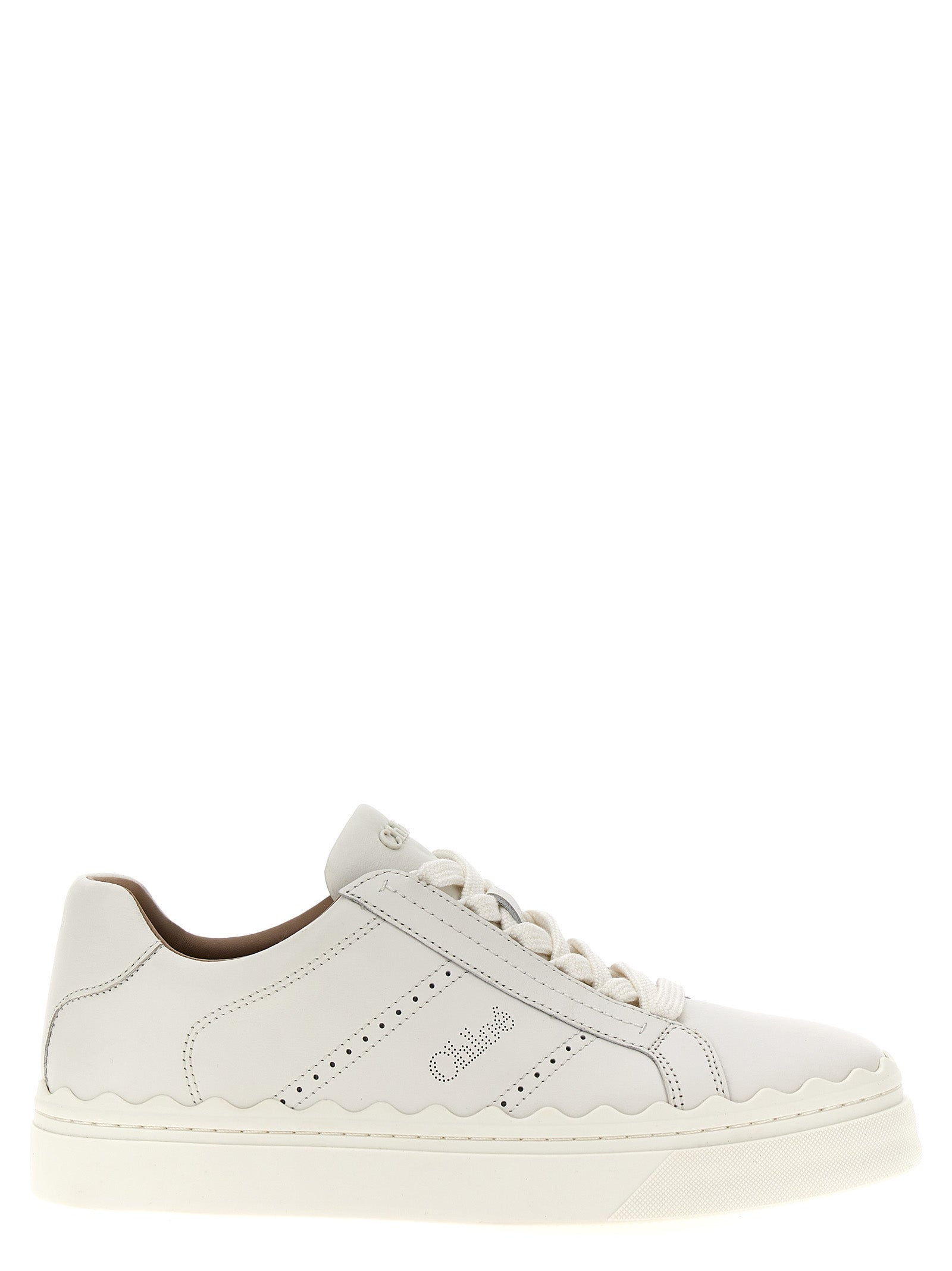 Chloé Weiße Low-Top-Sneaker aus Leder