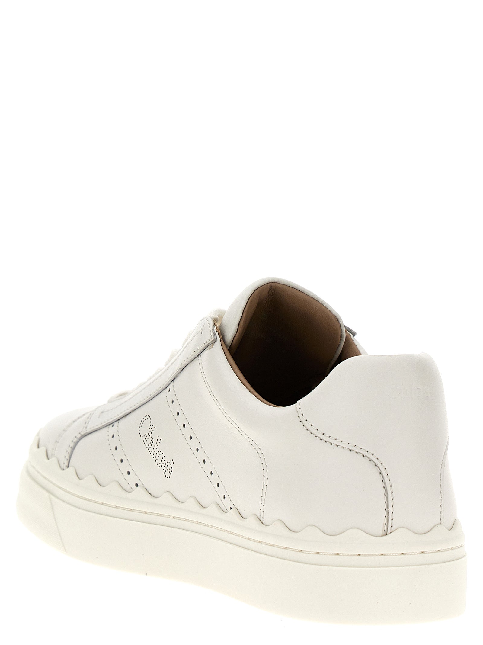 Chloé Weiße Low-Top-Sneaker aus Leder