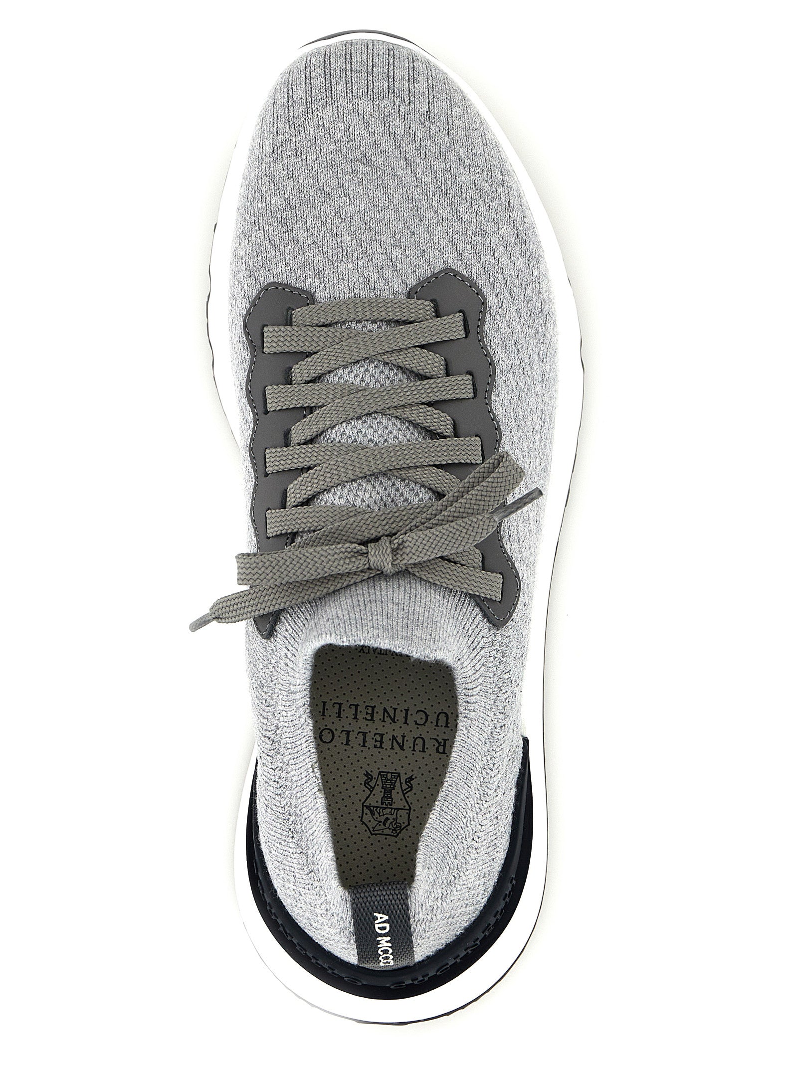 Brunello Cucinelli Graue Sneaker aus Baumwolle im Athletic-Stil