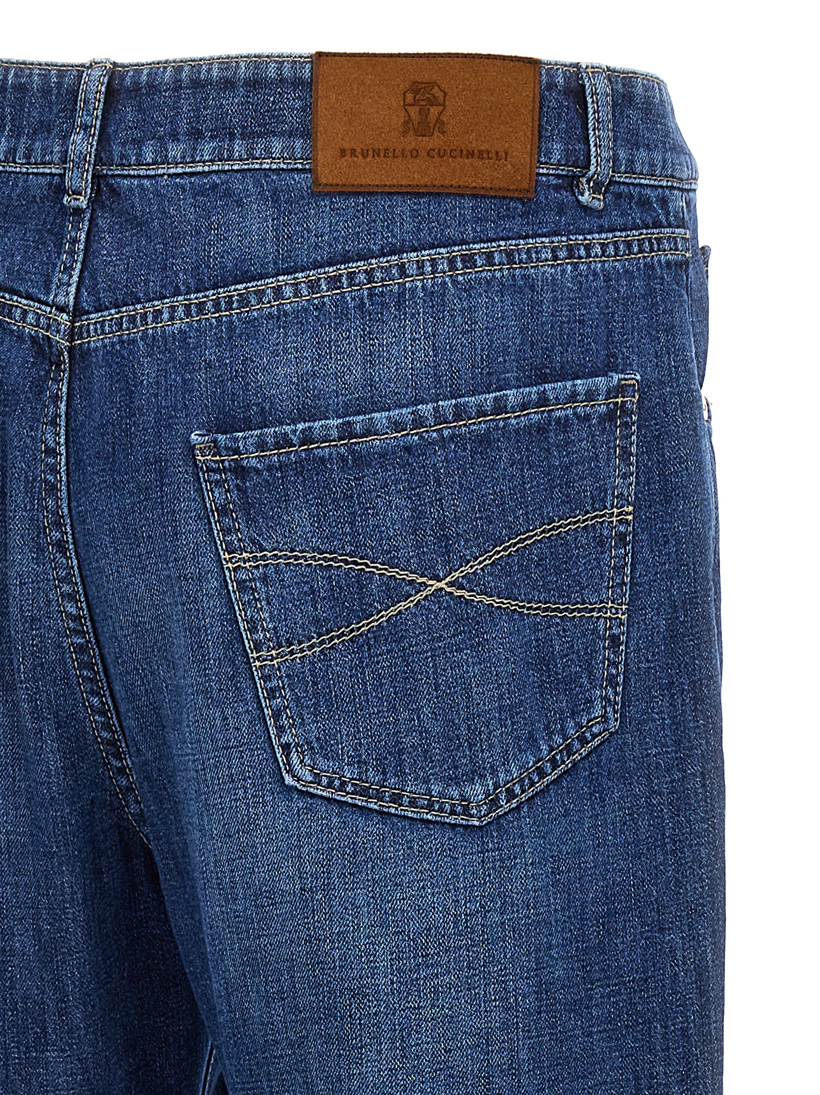 Brunello Cucinelli Blaue Baumwolljeans im Relaxed Fit
