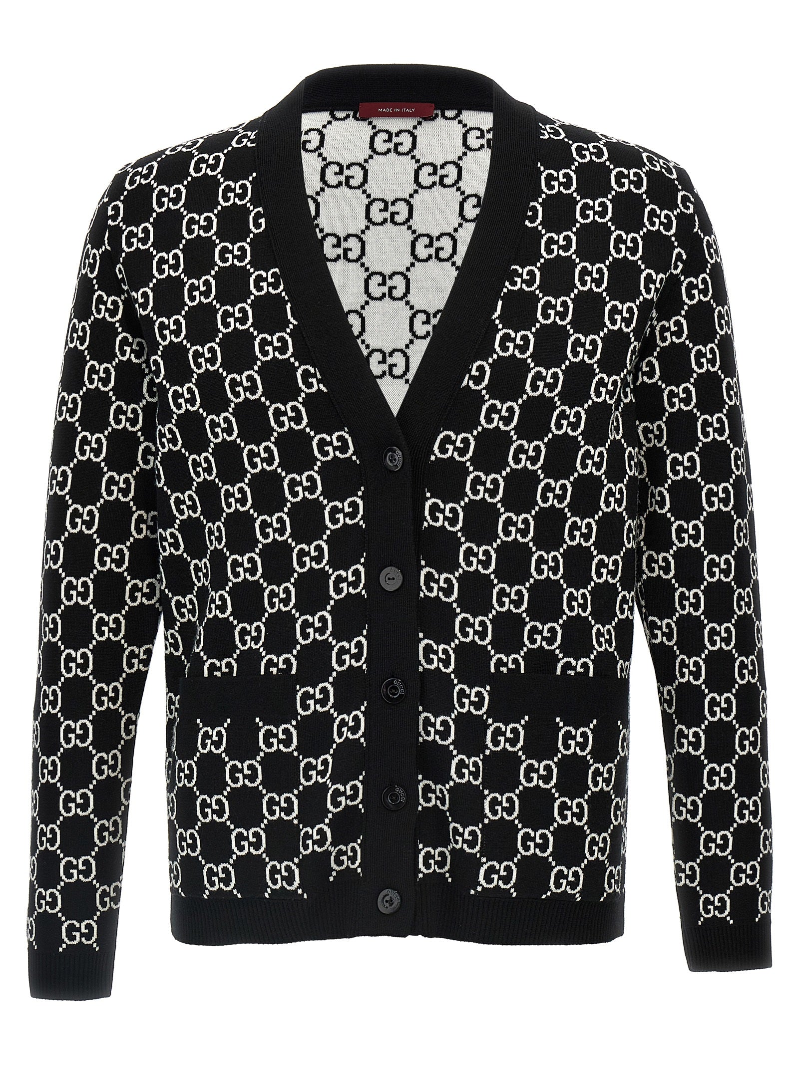 Gucci Zweifarbige Wollstrickjacke