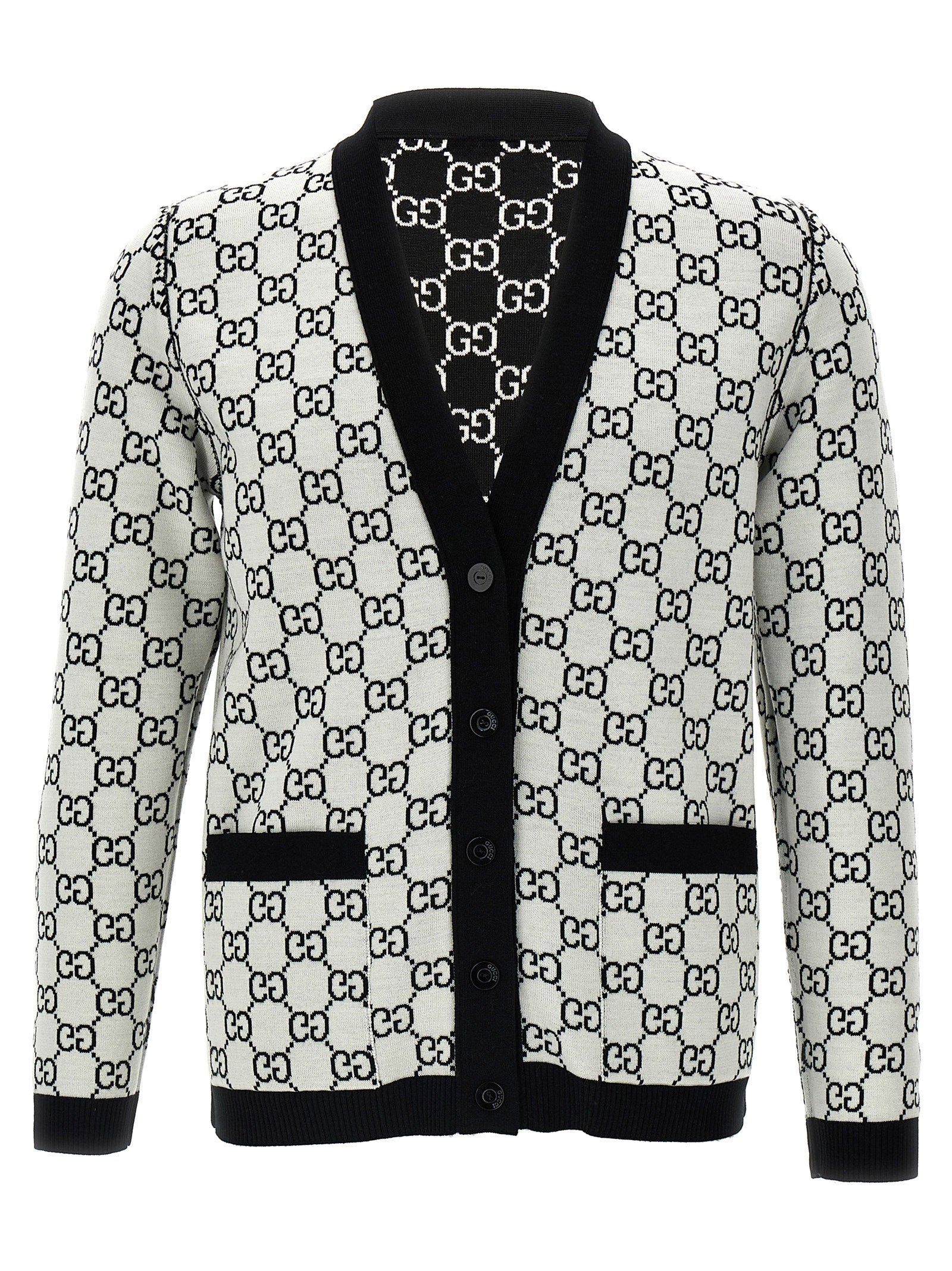 Gucci Zweifarbige Wollstrickjacke