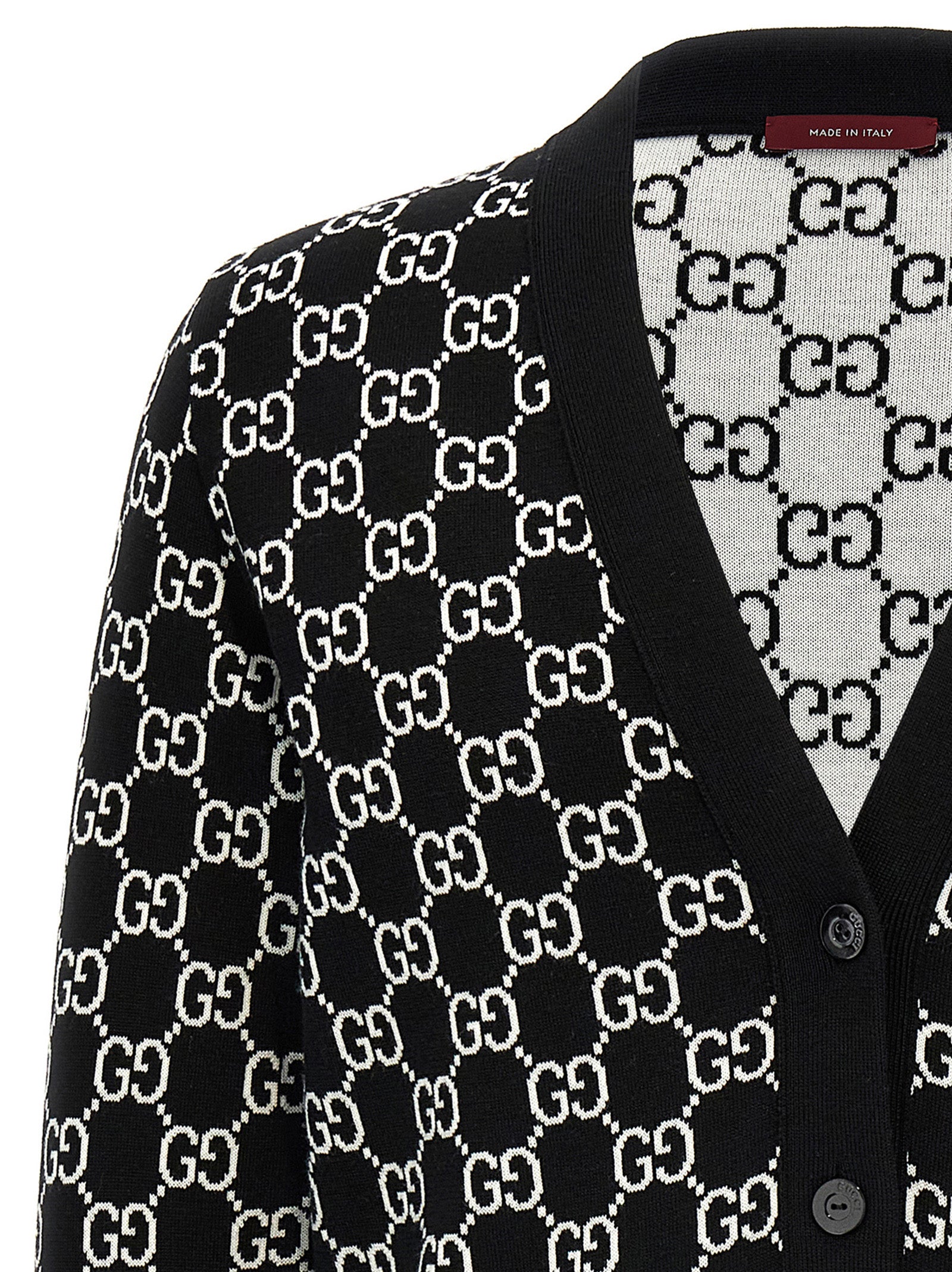 Gucci Zweifarbige Wollstrickjacke