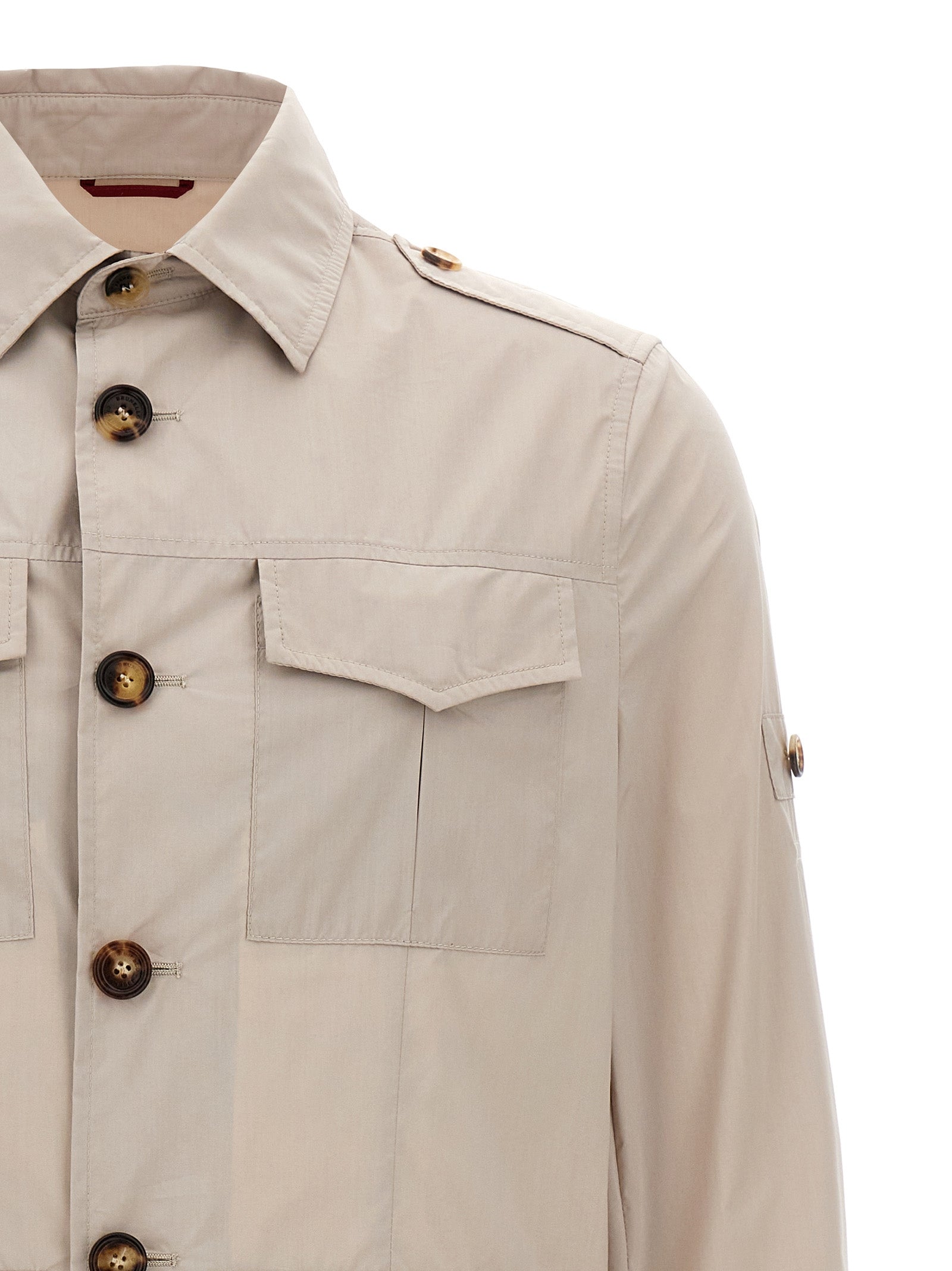 Brunello Cucinelli Beige Baumwolljacke in voller Länge