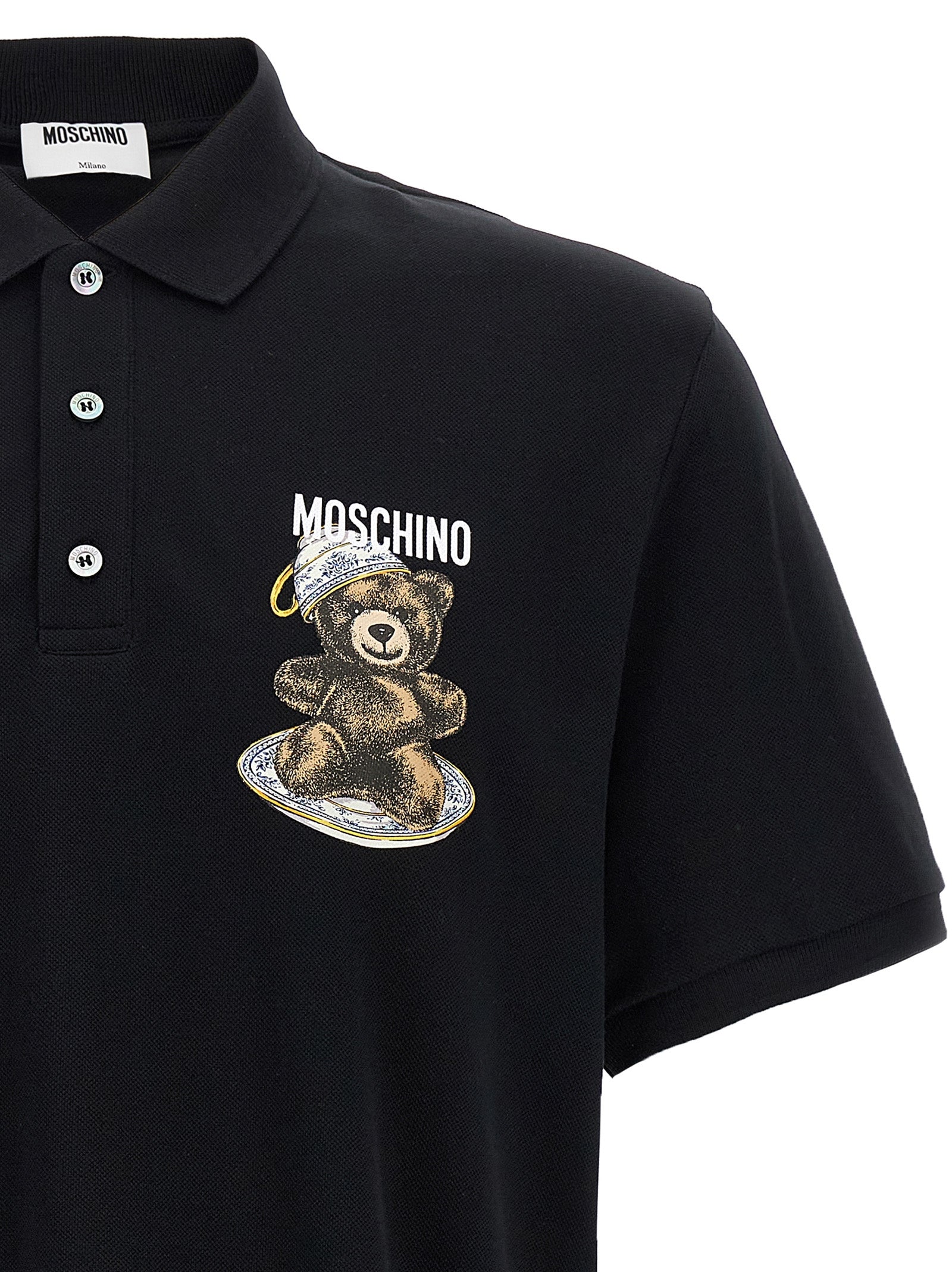 Moschino Schwarzes Baumwoll-Poloshirt
