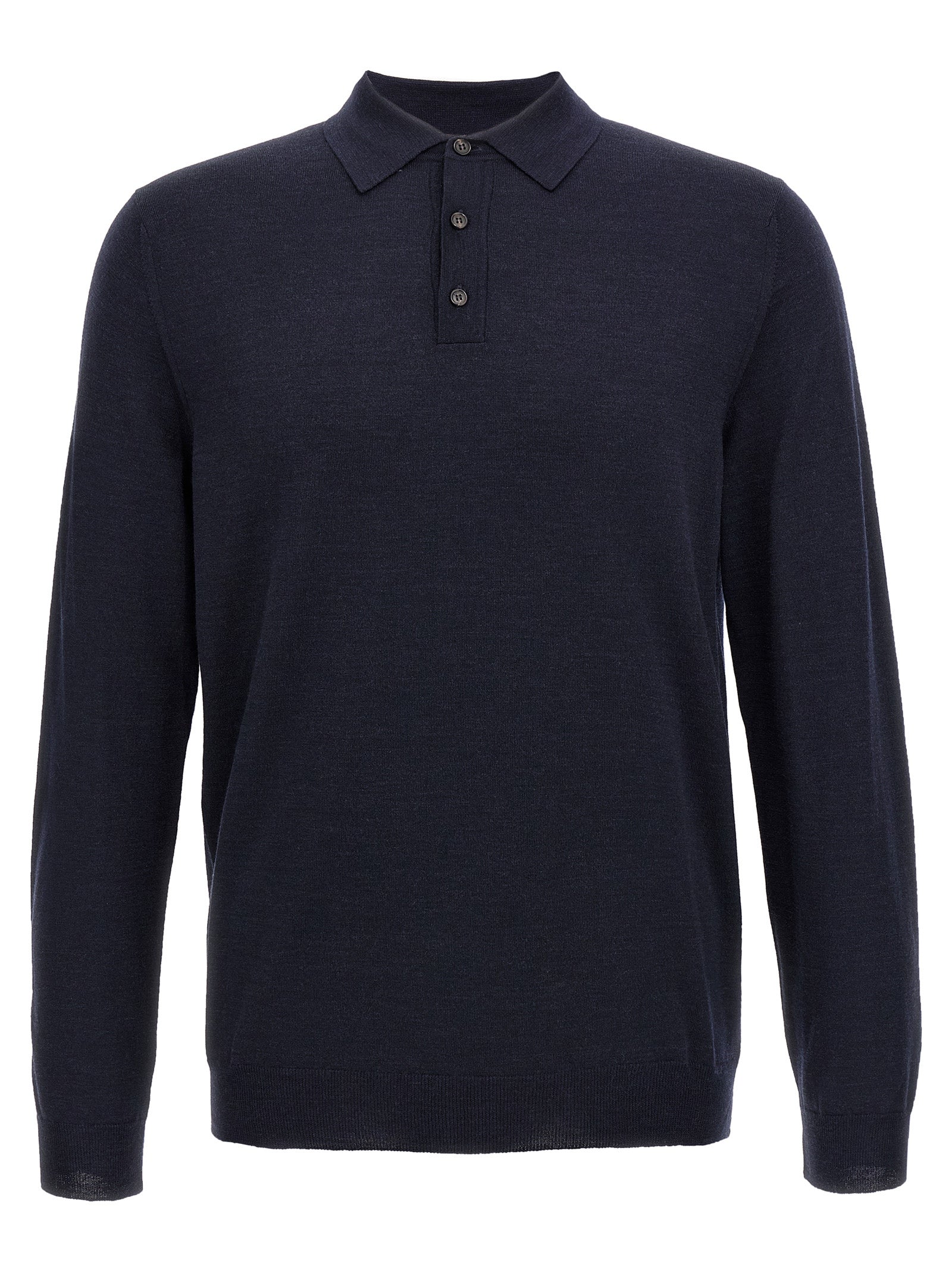 ZANONE Blaues Poloshirt aus reiner Schurwolle