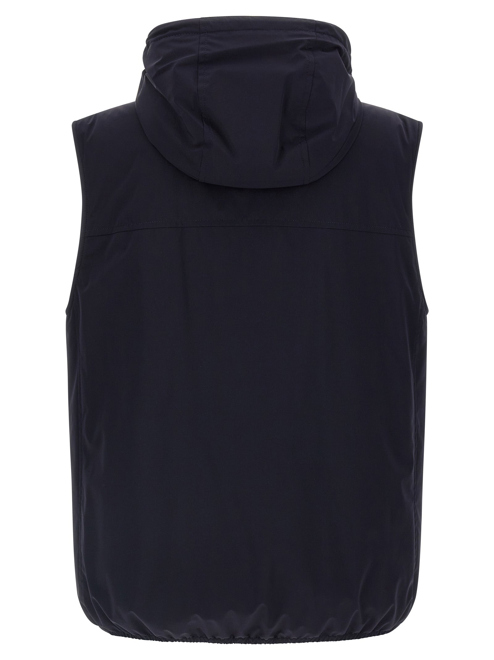 Brunello Cucinelli Blaue Ärmellose Jacke aus Polyamid