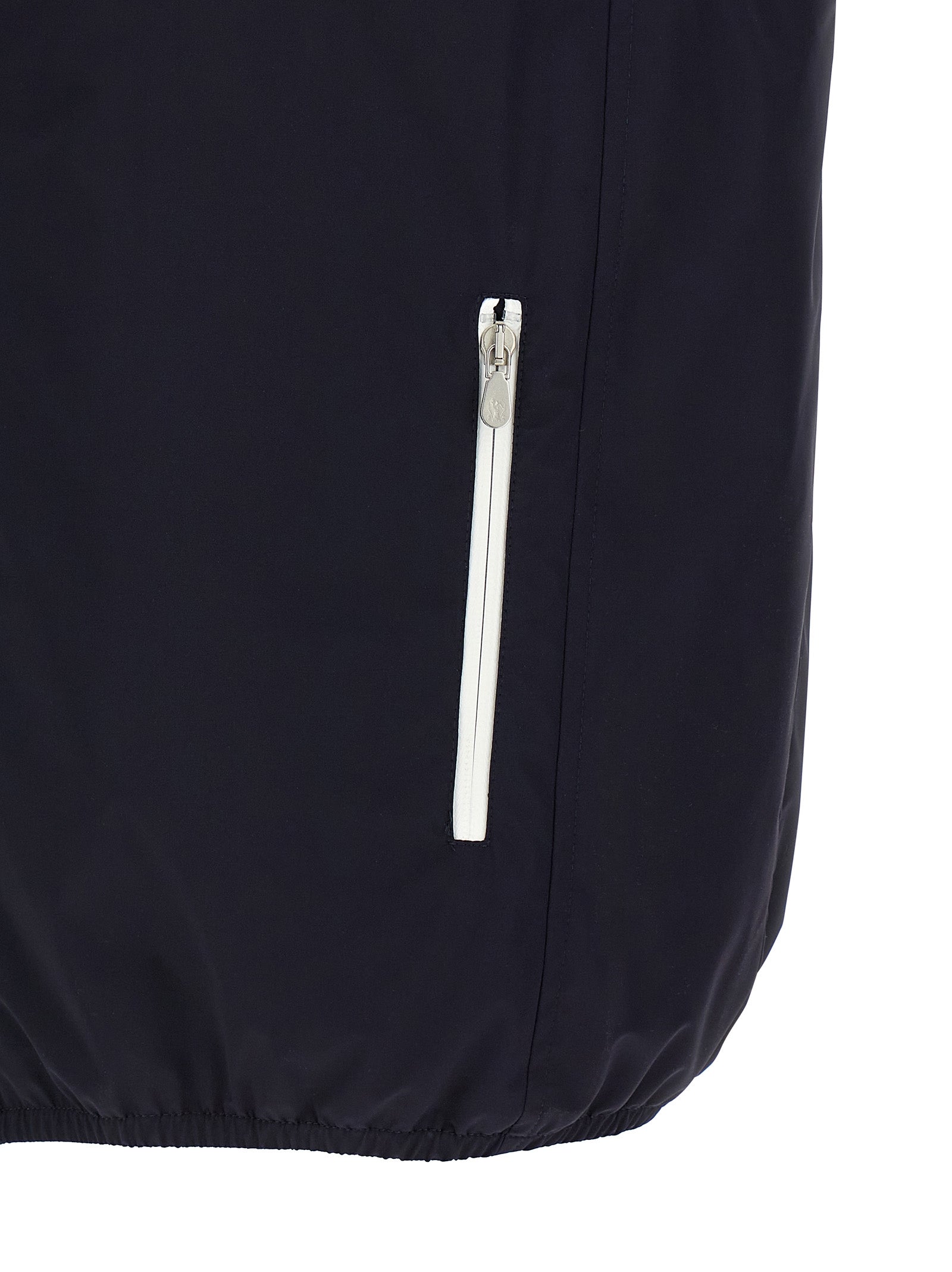Brunello Cucinelli Blaue Ärmellose Jacke aus Polyamid