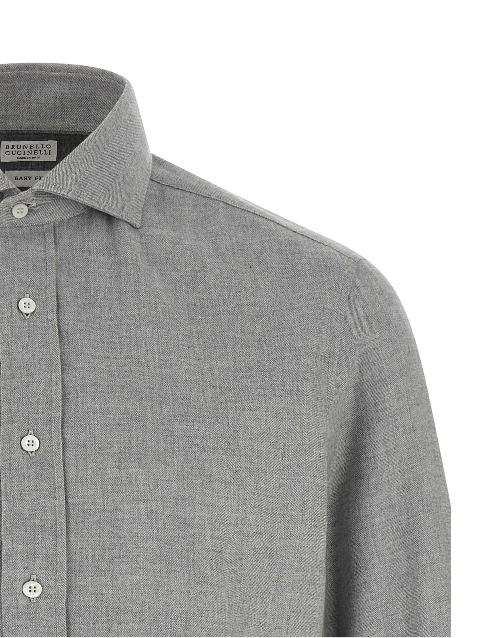 Brunello Cucinelli Graue Baumwollbluse