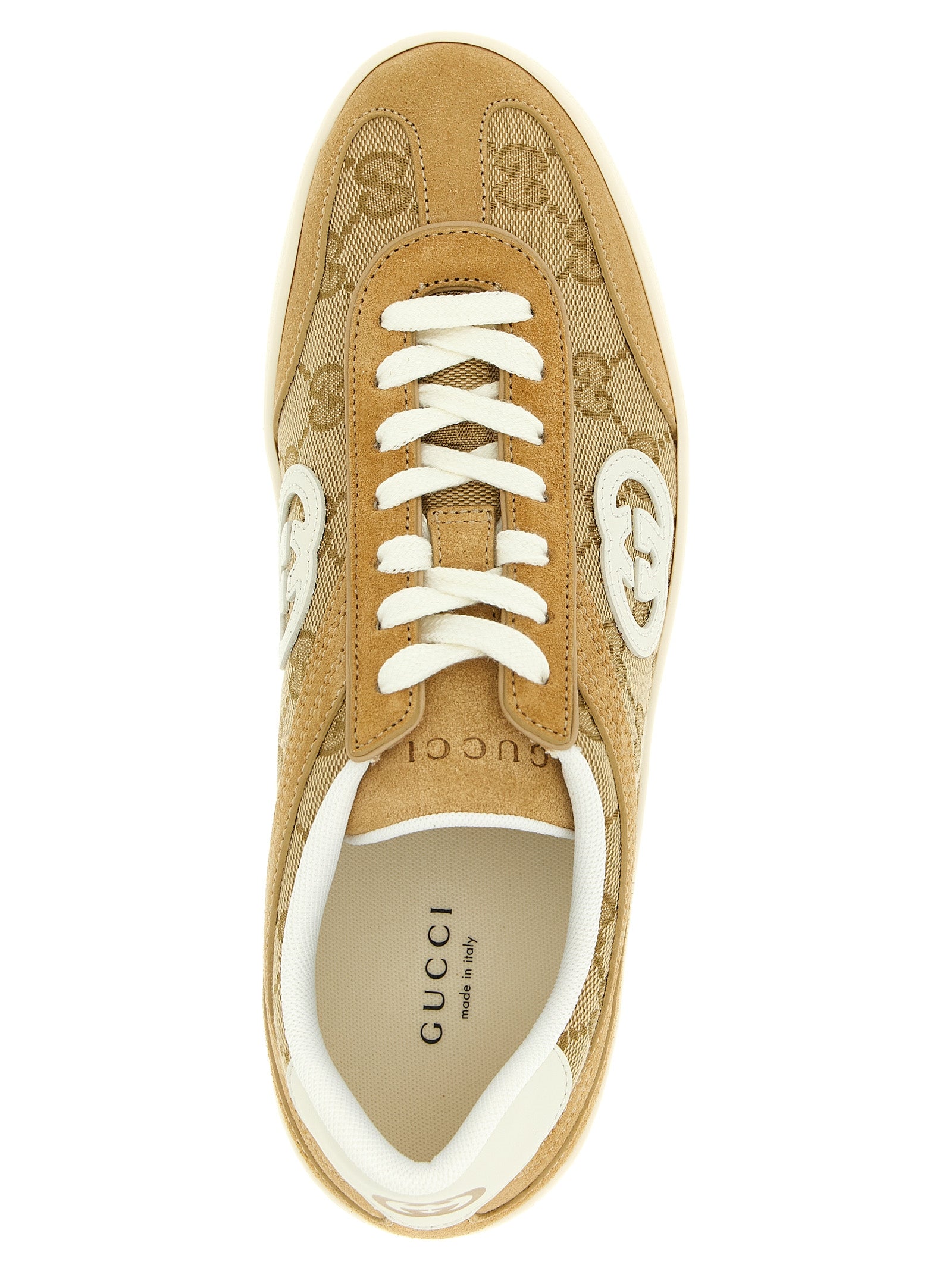 Gucci Beige Kalbsleder Low-Top-Sneaker