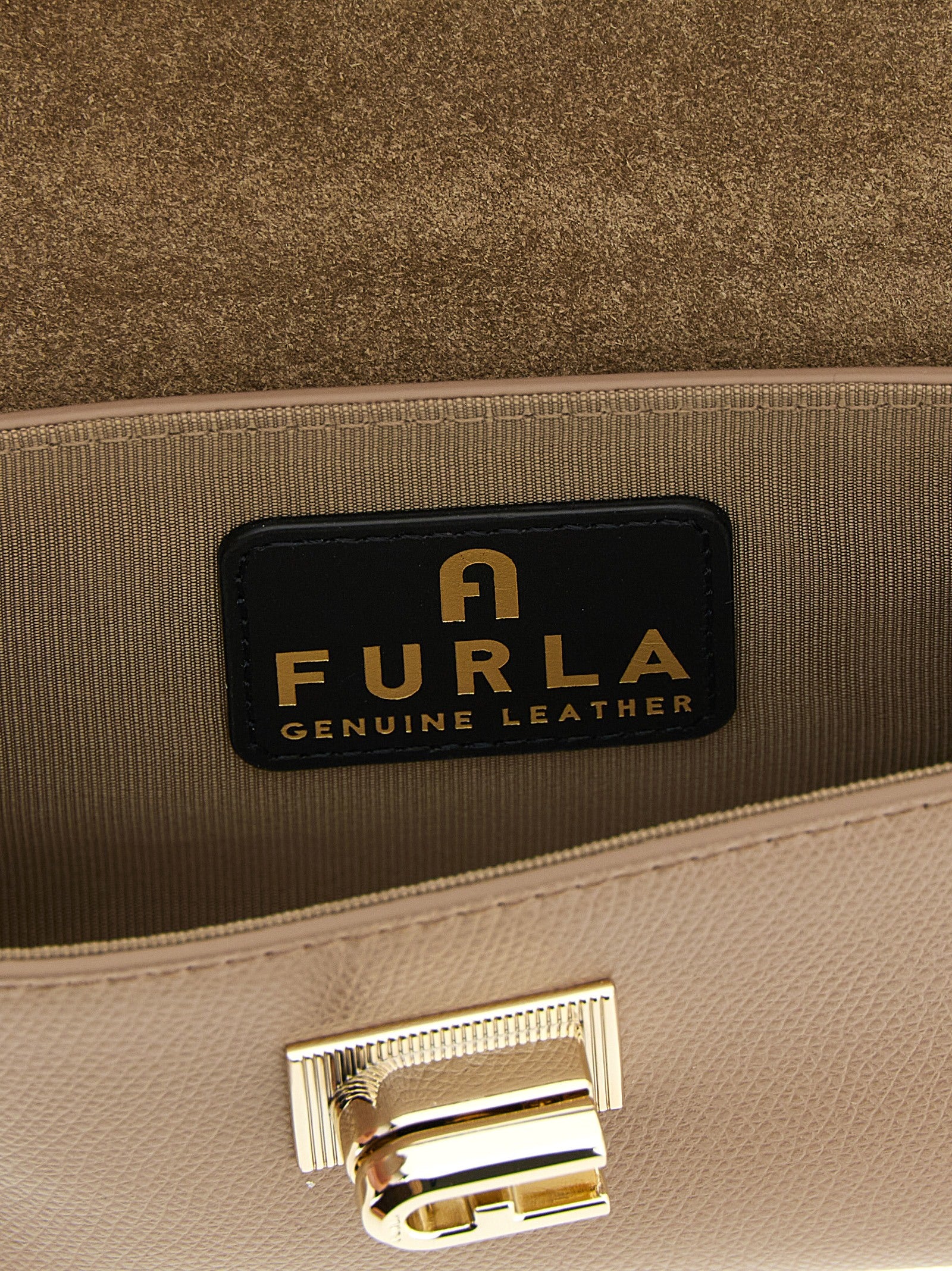 Furla Beige Kalbsleder Umhängetasche