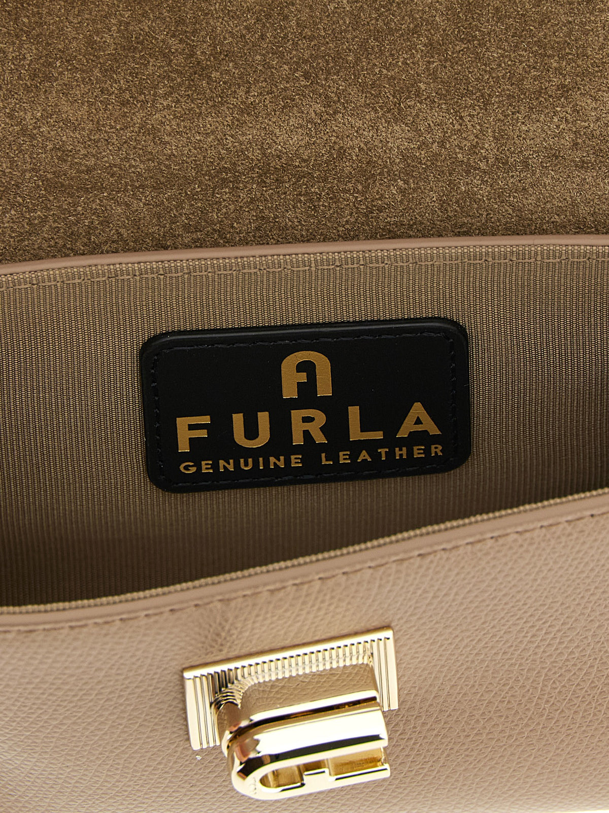 Furla Beige Kalbsleder Umhängetasche