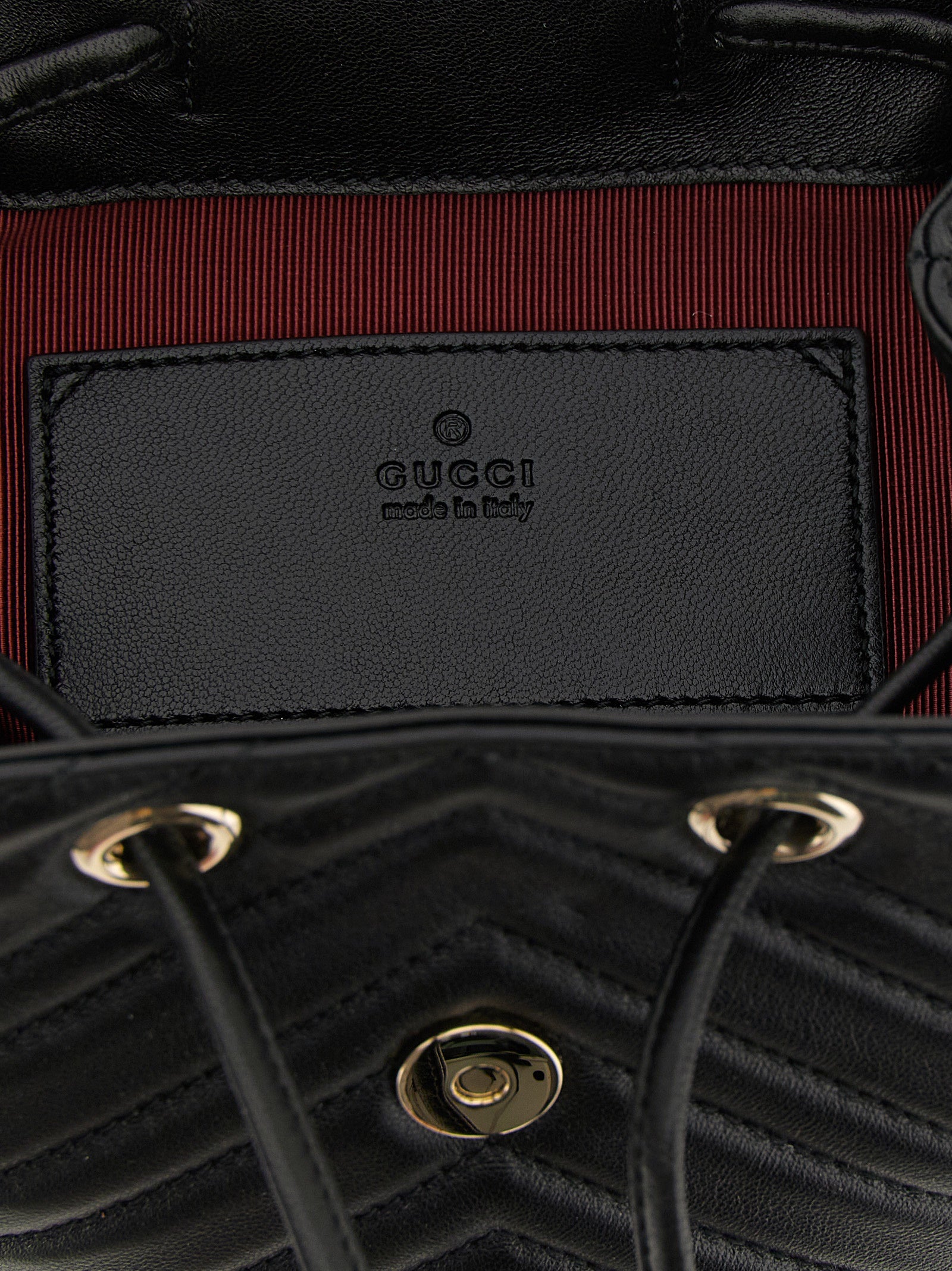 Gucci Schwarzer Rucksack aus Lammleder
