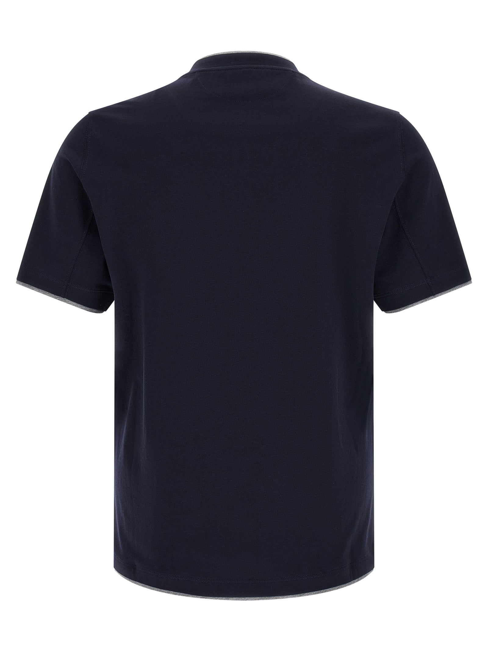 Brunello Cucinelli Blaues Baumwoll-T-Shirt