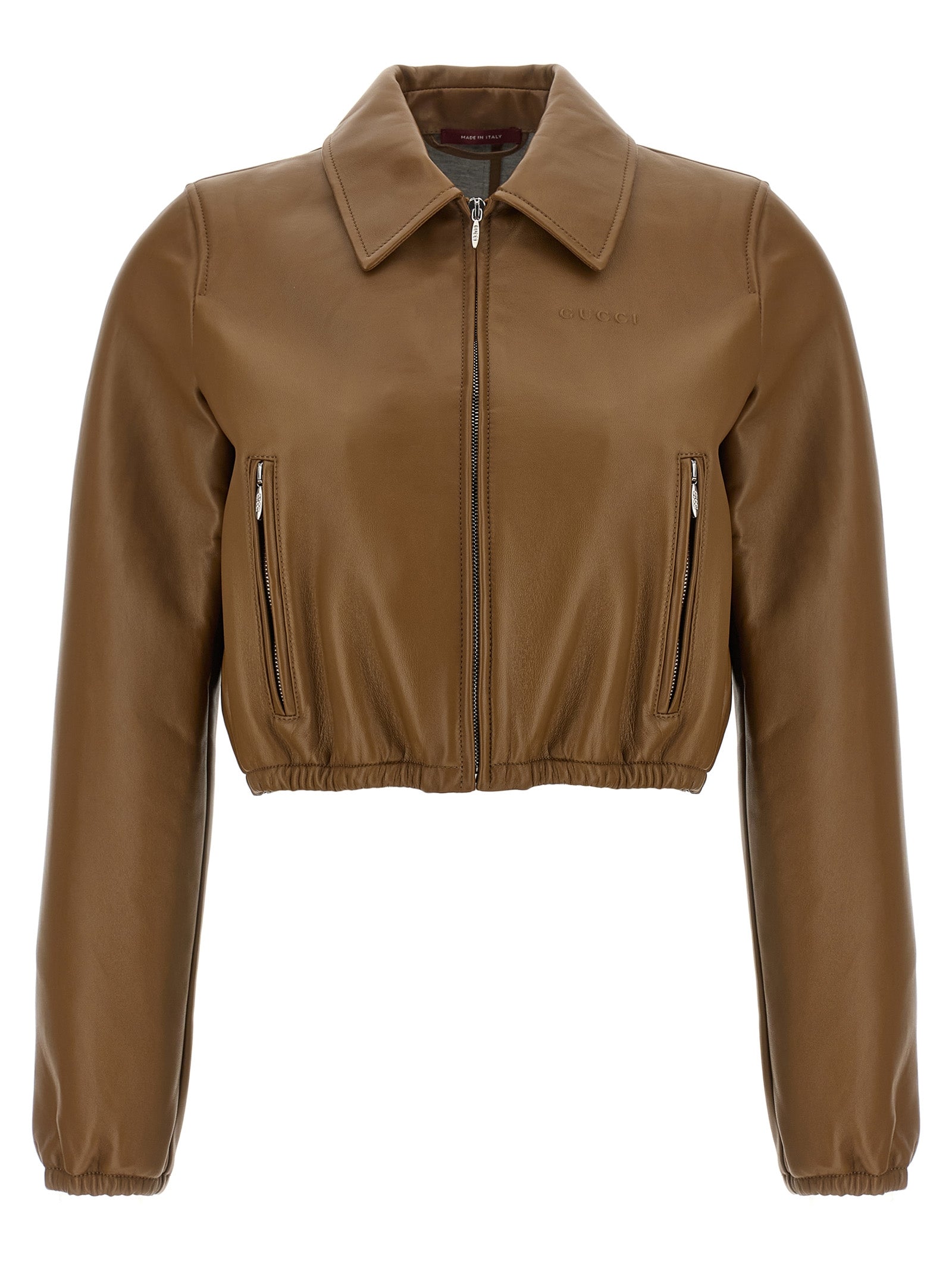Gucci Beige Lammleder Lederjacke