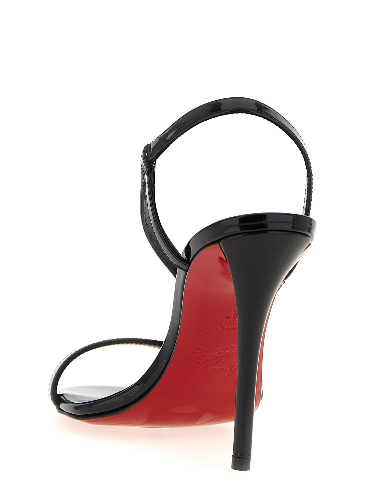 Christian Louboutin Schwarze Stiletto-Sandalen aus Kalbsleder