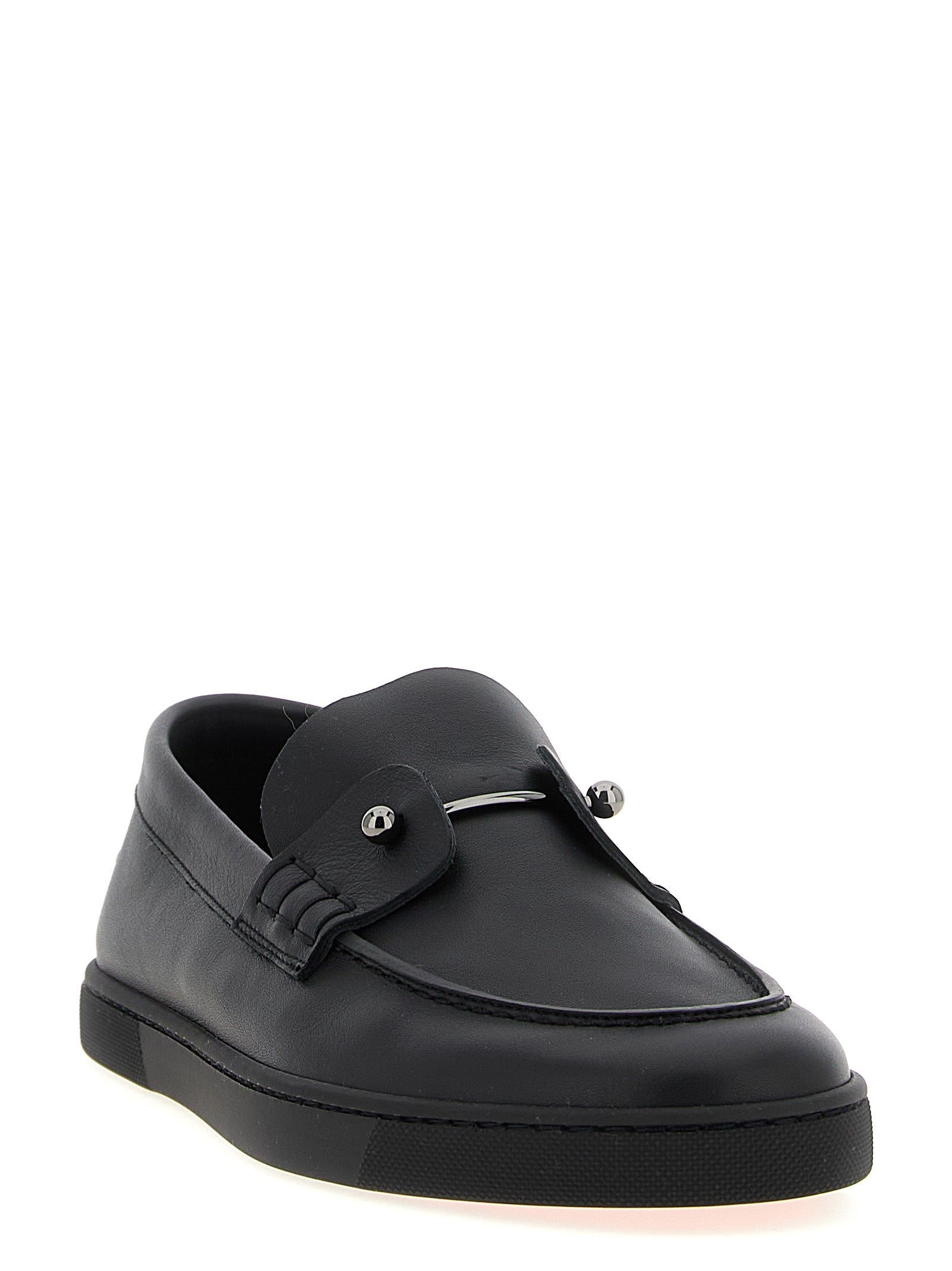 Christian Louboutin Schwarze Loafer aus Kalbsleder zum Hineinschlüpfen