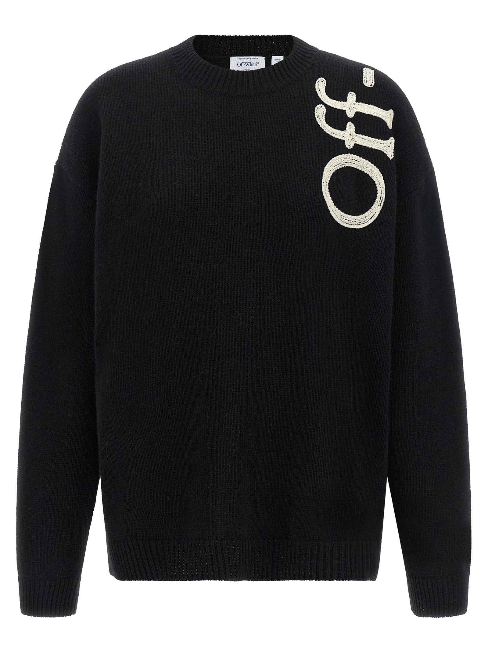 Off-White Zweifarbige Wollstrickjacke