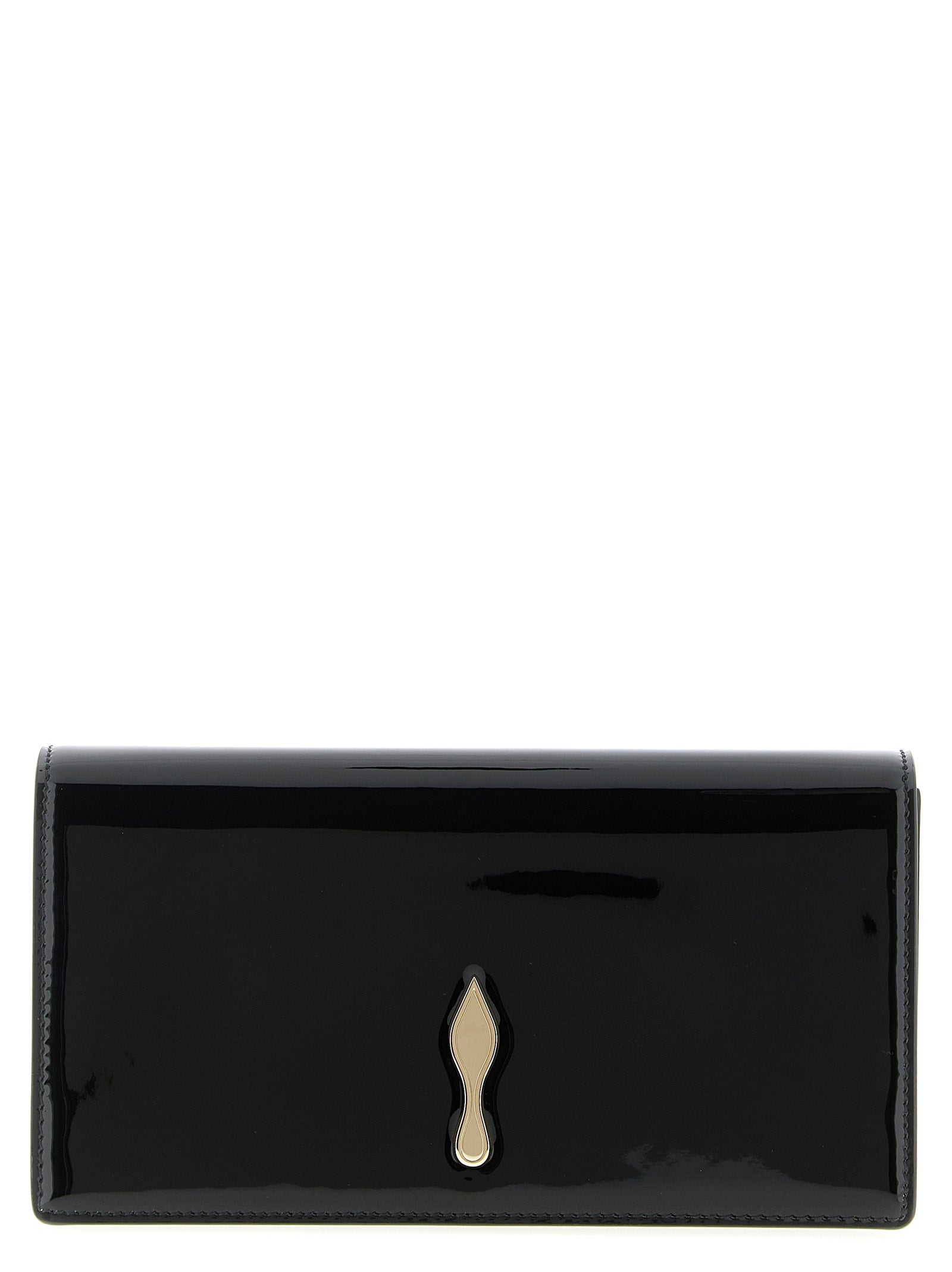 Christian Louboutin Schwarze Kalbsleder-Clutch