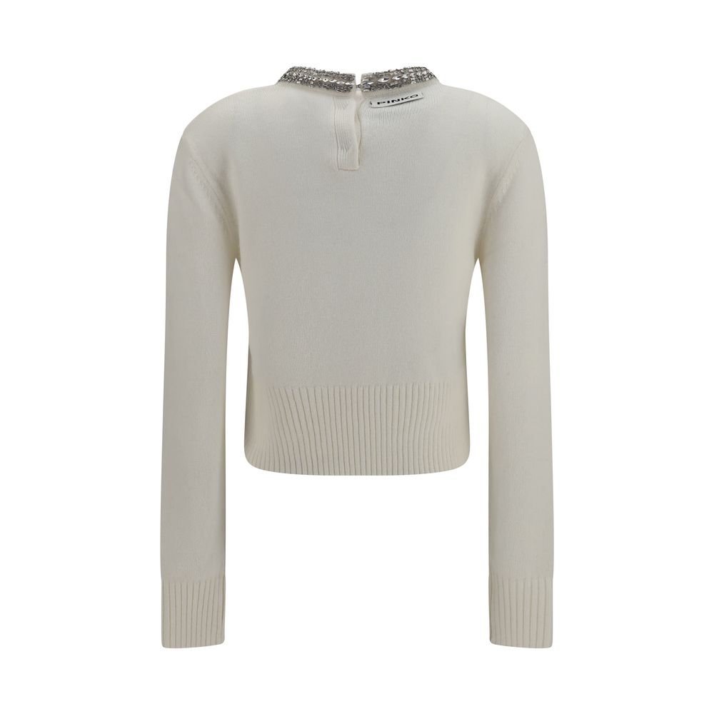 PINKO Weißes Sweatshirt aus Wolle Oves Aries