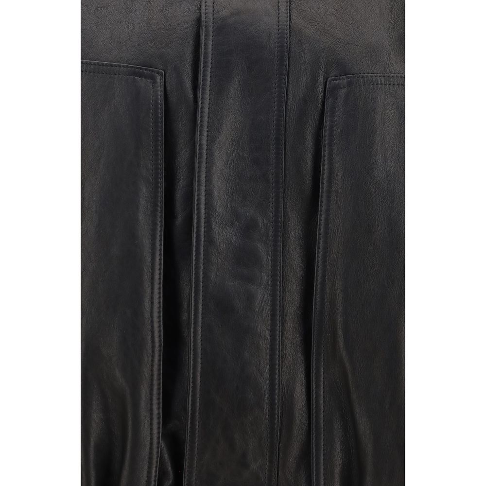 Magda Butrym Schwarze Lammlederjacke