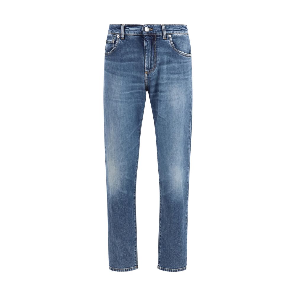 Dolce & Gabbana Blaue Jeans aus Baumwolle im geraden Schnitt