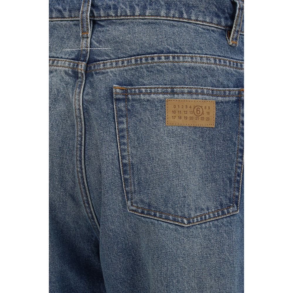 MM6 Blaue Jeans aus Baumwolle im geraden Schnitt