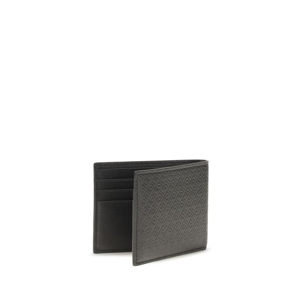 Ferragamo Schwarzes Kalbsleder Bos Taurus Portemonnaie