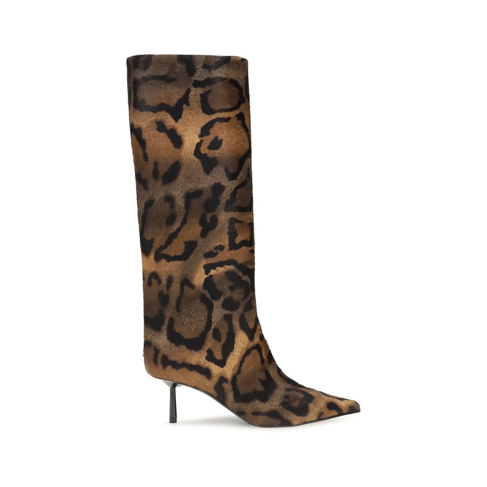 LE SILLA Braune Haar-Stiefel mit hohem Absatz