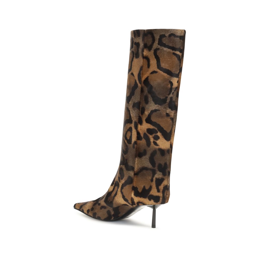 LE SILLA Braune Haar-Stiefel mit hohem Absatz
