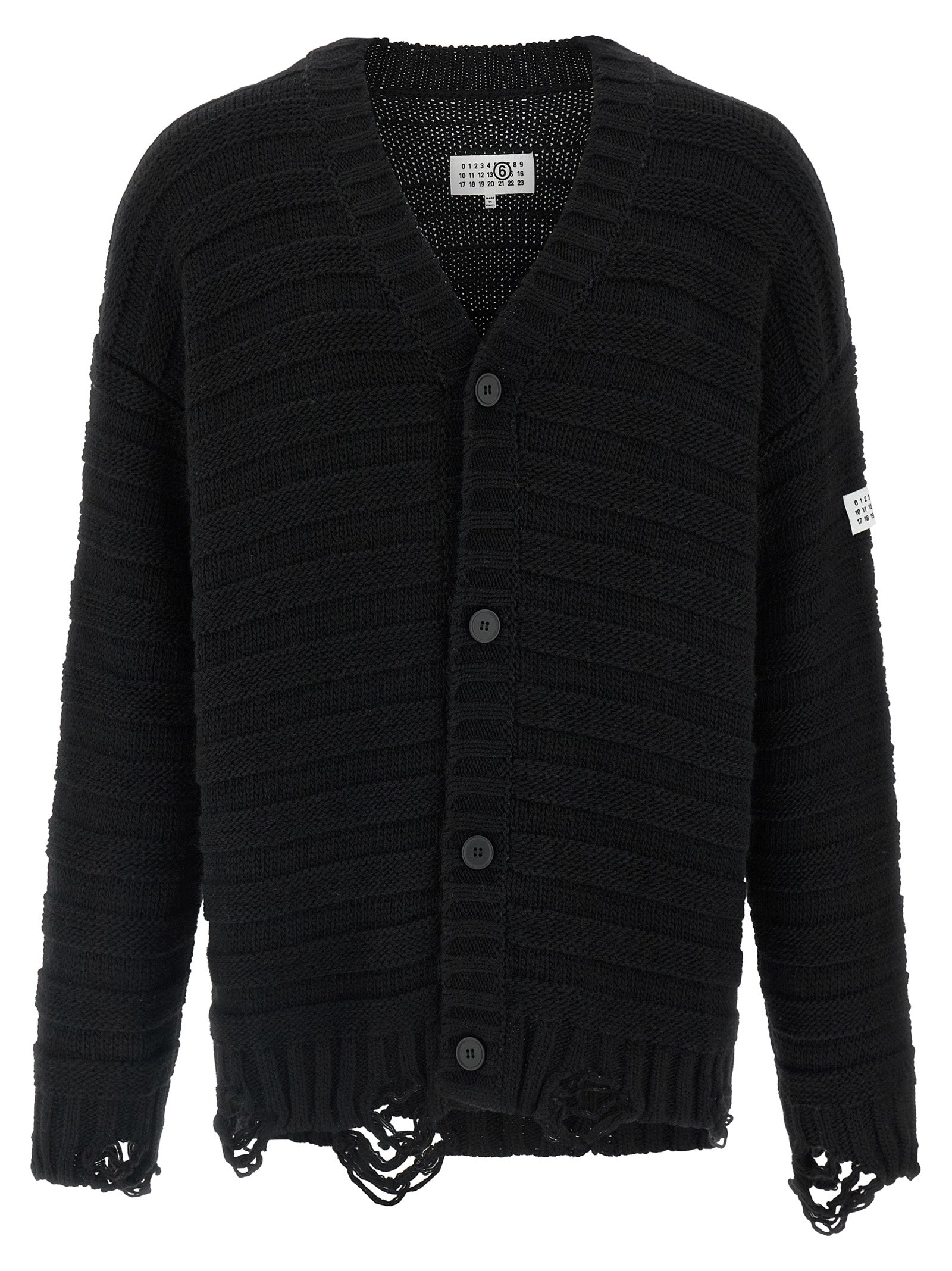MM6 Maison Margiela Schwarzer Cardigan aus Schurwolle