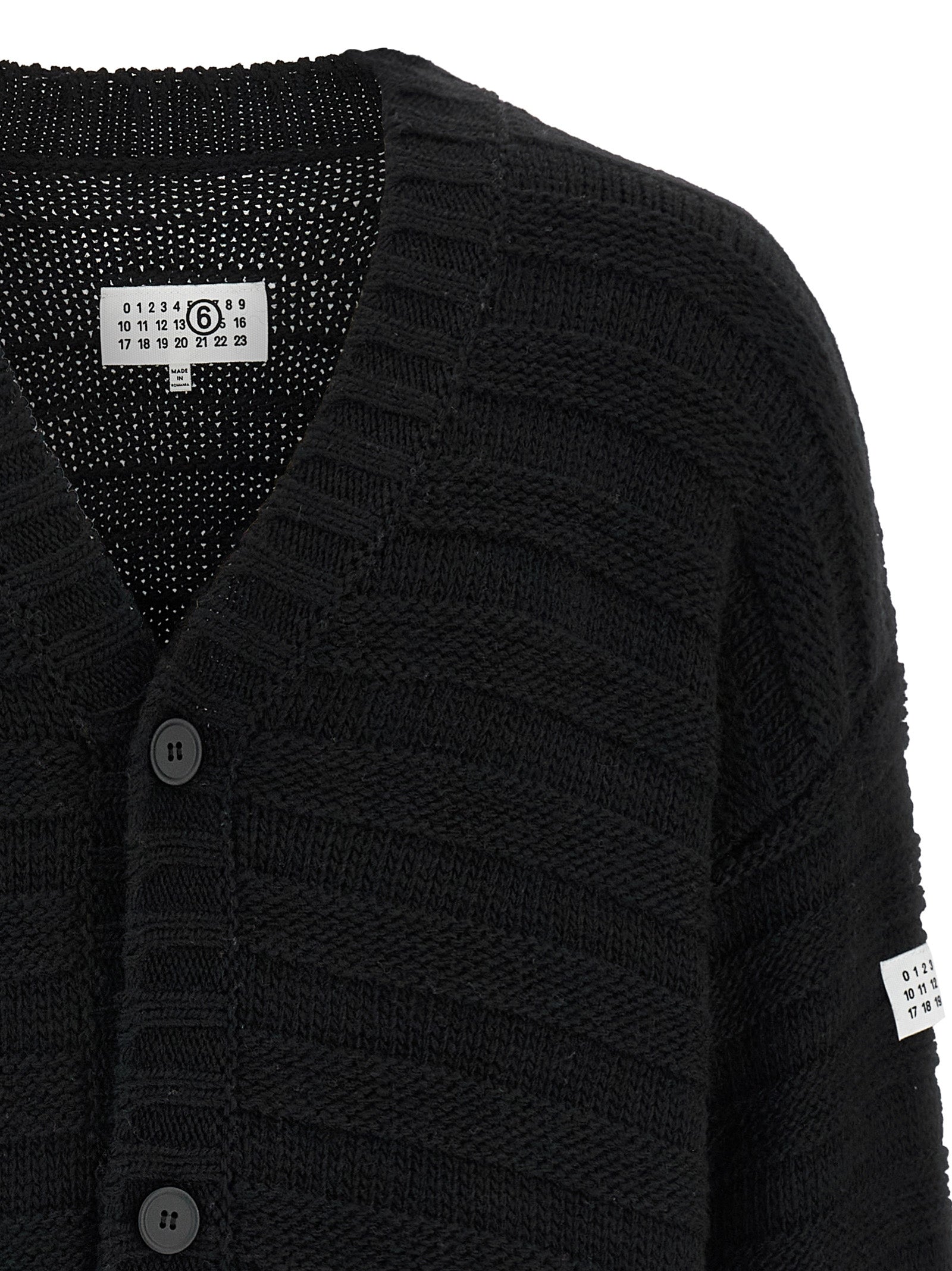 MM6 Maison Margiela Schwarzer Cardigan aus Schurwolle