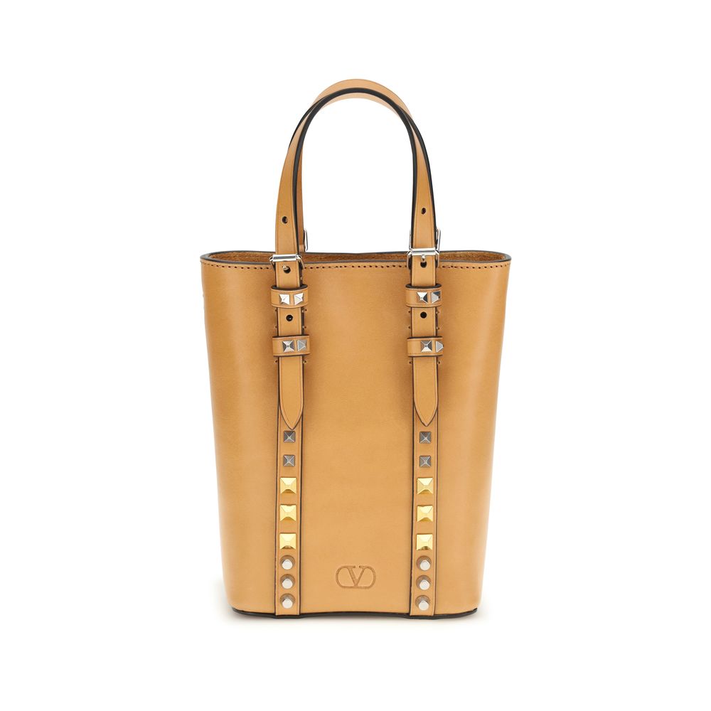 Valentino Garavani Beige Kalbsleder Bos Taurus Schultertasche
