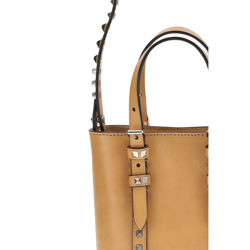 Valentino Garavani Beige Kalbsleder Bos Taurus Schultertasche