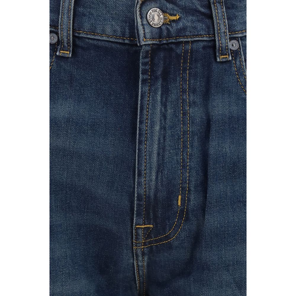 7FOR Blaue Jeans aus Baumwolle im geraden Schnitt